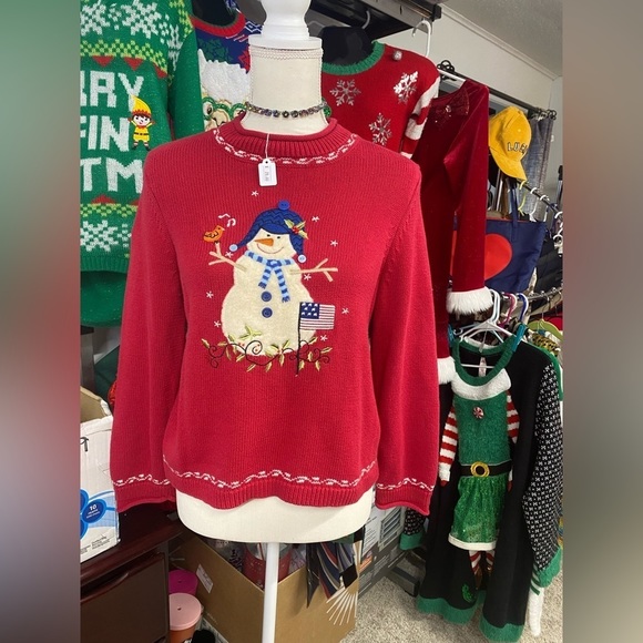 Vintage Christopher And Bank American Christmas Sweater - RARE Edition - Sz.P/M - Picture 1 of 5